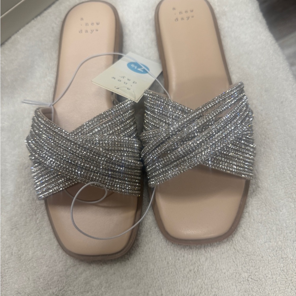 A New Day Sparkling Silver Sandals - Picture 3 of 5